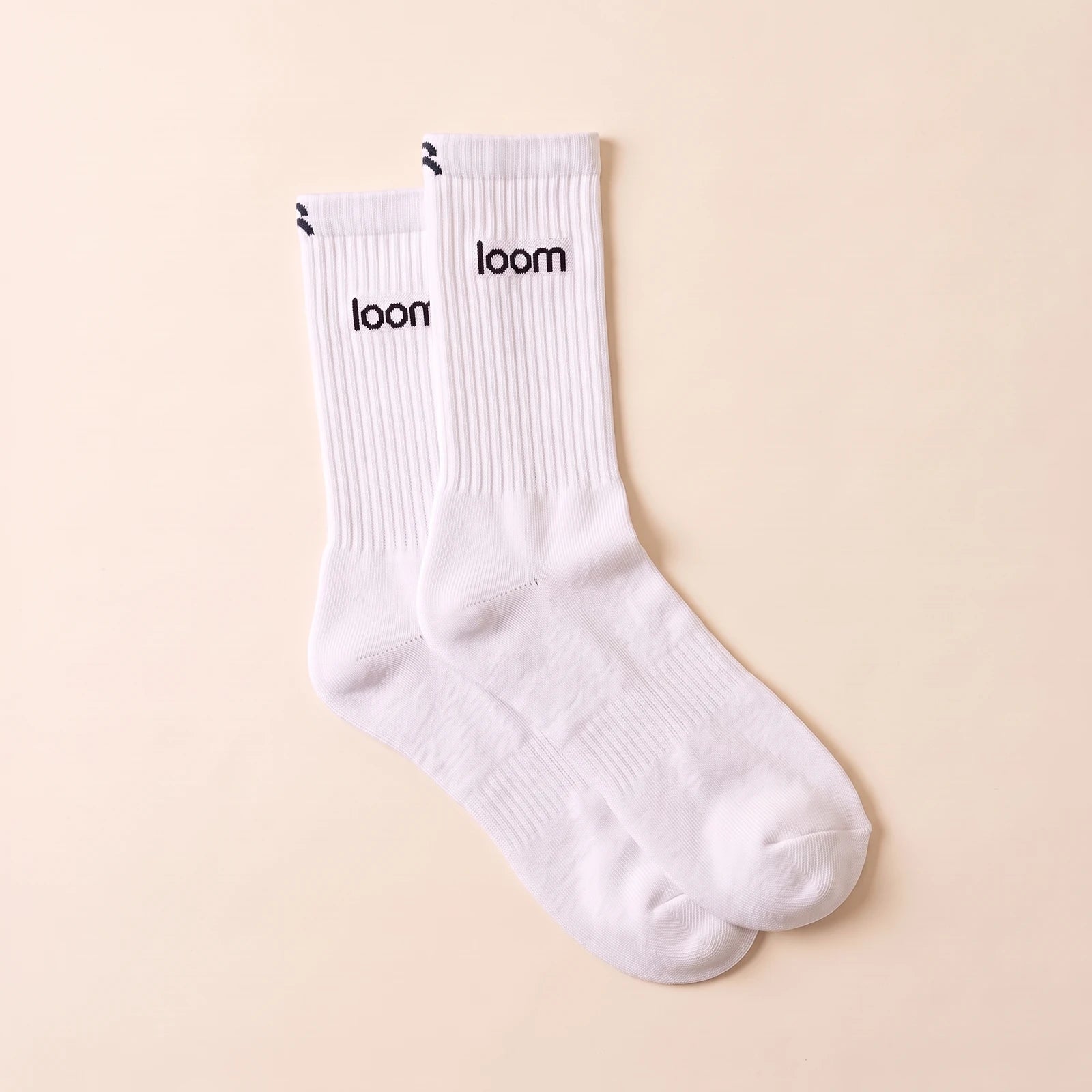 Witte hoge sok uit het pack, kleurlabel Donkergrijs